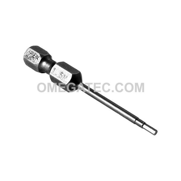 AM-1.5MM Apex Socket Head (Hex-Allen) Bit, 1/4'' Hex Power Drive, Metric