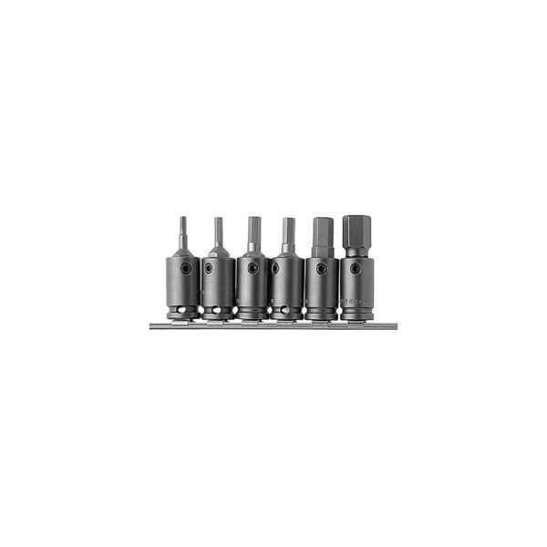 APH56 Apex Socket Head (Hex-Allen) Bit and Adapter 6PC Set, 1/2'' Square Drive