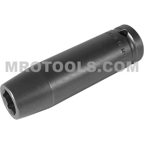 12MM35 Apex 12mm 6-Point Metric Extra Long Impact Socket, 1/2'' Square Drive