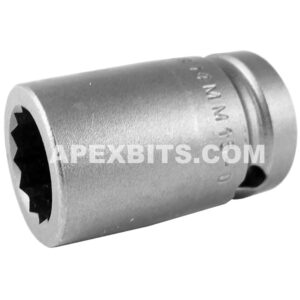 14MM15-D Apex 14mm 12-Point Metric Standard Impact Socket, 1/2'' Square Drive