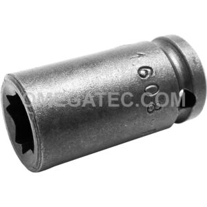 1608-D Apex 1/4'' 8-Point Double Square Nut Standard Impact Socket, 1/4'' Square Drive