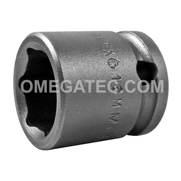16MM03 Apex 16mm 6-Point Metric Short Impact Socket, 3/8'' Square Drive