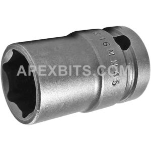 16MM45 Apex 16mm 6-Point Thin Wall Metric Standard Impact Socket, 1/2'' Square Drive