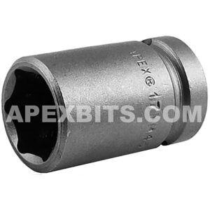 17MM45 Apex 17mm 6-Point Thin Wall Metric Standard Impact Socket, 1/2'' Square Drive