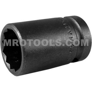 17MM45-D Apex 17mm 12-Point Thin Wall Metric Standard Impact Socket, 1/2'' Square Drive