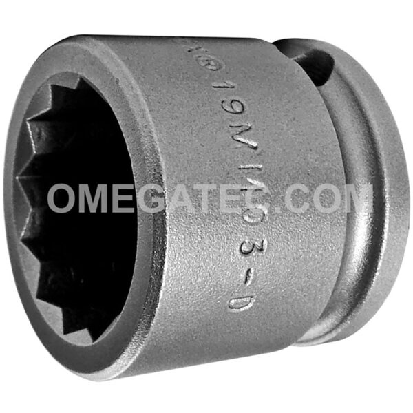19MM03-D Apex 19mm 12-Point Metric Short Impact Socket, 3/8'' Square Drive