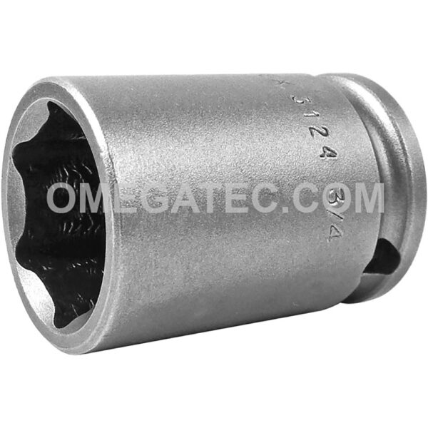 3124 Apex 3/4'' 6-Point Standard Impact Socket, 3/8'' Square Drive