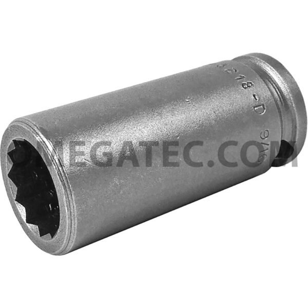 3218-D Apex 9/16'' 12-Point Long Impact Socket, 3/8'' Square Drive