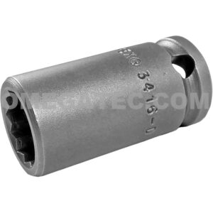 3416-D Apex 1/2'' 12-Point Standard Thin Wall Impact Socket, 3/8'' Square Drive