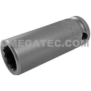 3516-D Apex 1/2'' 12-Point Long Thin Wall Impact Socket, 3/8'' Square Drive
