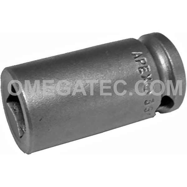 3612 Apex 3/8'' 4-Point Single Square Nut Standard Impact Socket, 3/8'' Square Drive