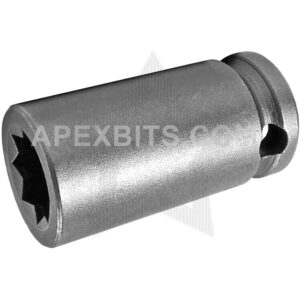3616-D Apex 1/2'' 8-Point Double Square Nut Standard Impact Socket, 3/8'' Square Drive