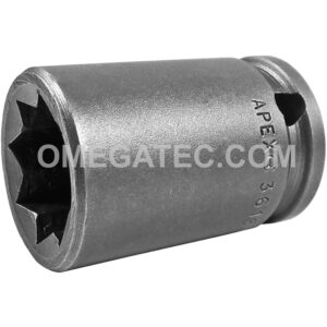 3618-D Apex 9/16'' 8-Point Double Square Nut Standard Impact Socket, 3/8'' Square Drive