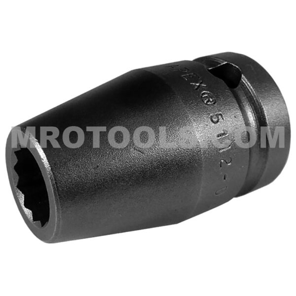 5112-D Apex 3/8'' 12-Point Standard Impact Socket, 1/2'' Square Drive