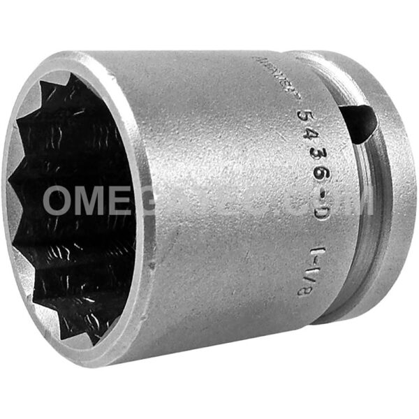 5436-D Apex 1-1/8'' 12-Point Thin Wall Standard Impact Socket, 1/2'' Square Drive