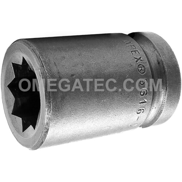 5616-D Apex 1/2'' 8-Point Standard Impact Socket, For Double Square Nuts, 1/2'' Square Drive