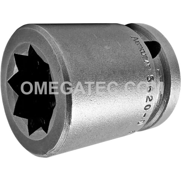 5620-D Apex 5/8'' 8-Point Standard Impact Socket, For Double Square Nuts, 1/2'' Square Drive