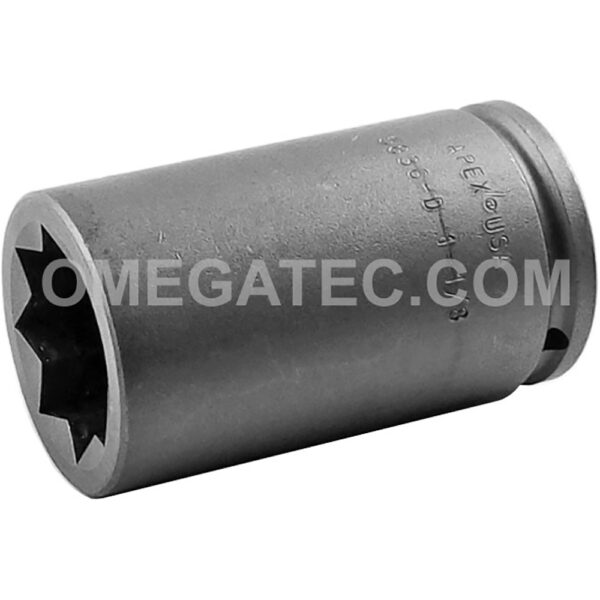 5836-D Apex 1-1/8'' 8-Point Extra Long Impact Socket, For Double Square Nuts, 1/2'' Square Drive