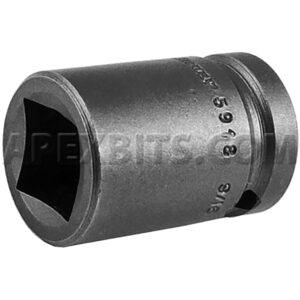 5918 Apex 9/16'' 4-Point Thin Wall Standard Impact Socket, For Single Square Nuts, 1/2'' Square Drive