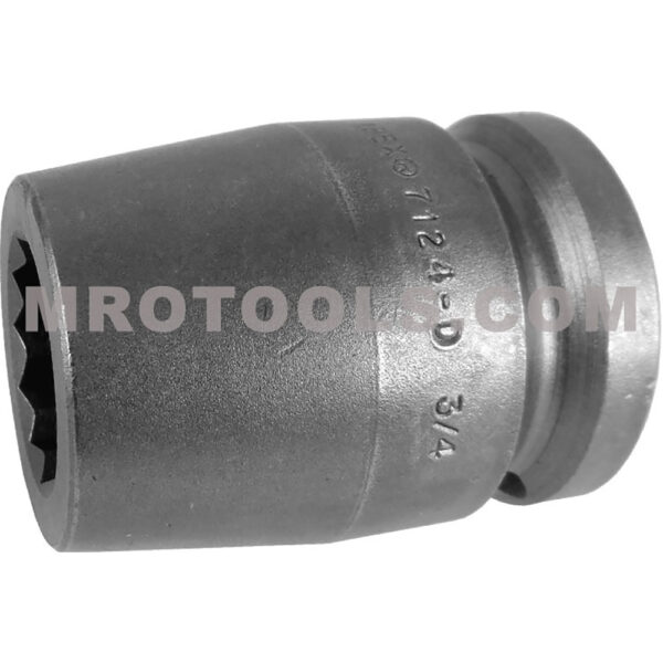 7124-D Apex 3/4'' 12-Point Standard Impact Socket, 3/4'' Square Drive