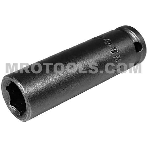 8MM21 Apex 8mm 6-Point Metric Long Impact Socket, 1/4'' Square Drive