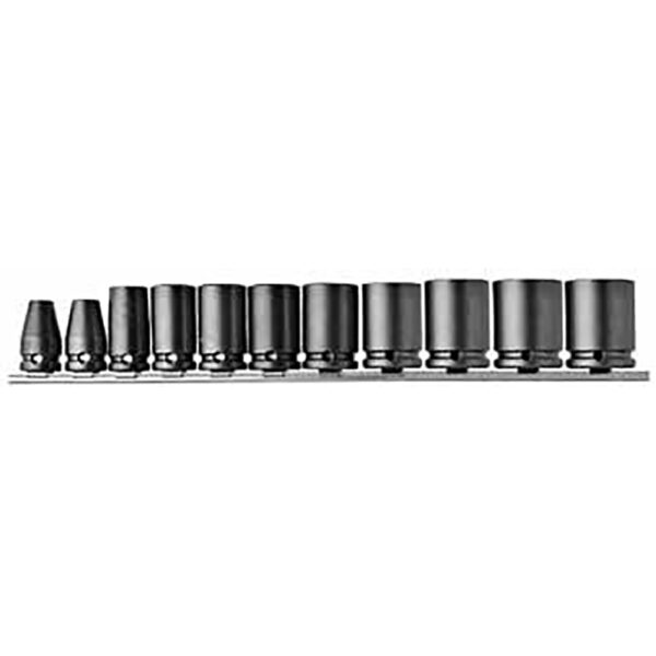 APS511M Apex 11PC 1/2'' 6-Point Standard Metric Impact Socket Set