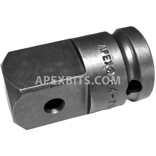 EX-751 Apex Straight Adapter, 1/2'' Square Drive, 7/32'' Drill Hole Lock
