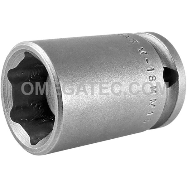 M-18MM13 Apex 18mm 6-Point Magnetic Metric Standard Impact Socket, 3/8'' Square Drive