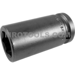 M-18MM25 Apex 18mm 6-Point Magnetic Metric Long Impact Socket, 1/2'' Square Drive