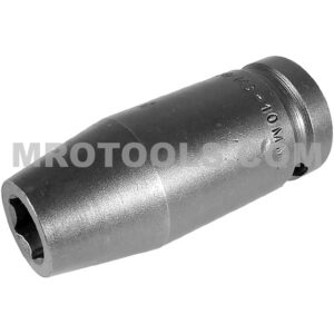 MB-10MM25 Apex 10mm 6-Point Magnetic Bolt Clearance Metric Long Impact Socket, 1/2'' Square Drive