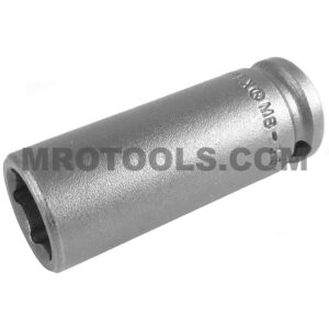 MB-3516 Apex 1/2'' 6-Point Magnetic Bolt Clearance Thin Wall Long Impact Socket, 3/8'' Square Drive